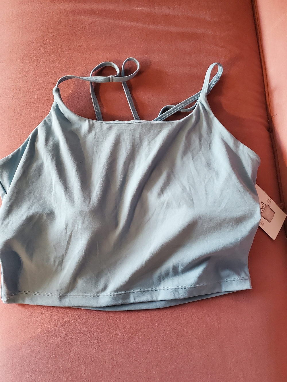 Women's Strappy Crop Top in Light Blue